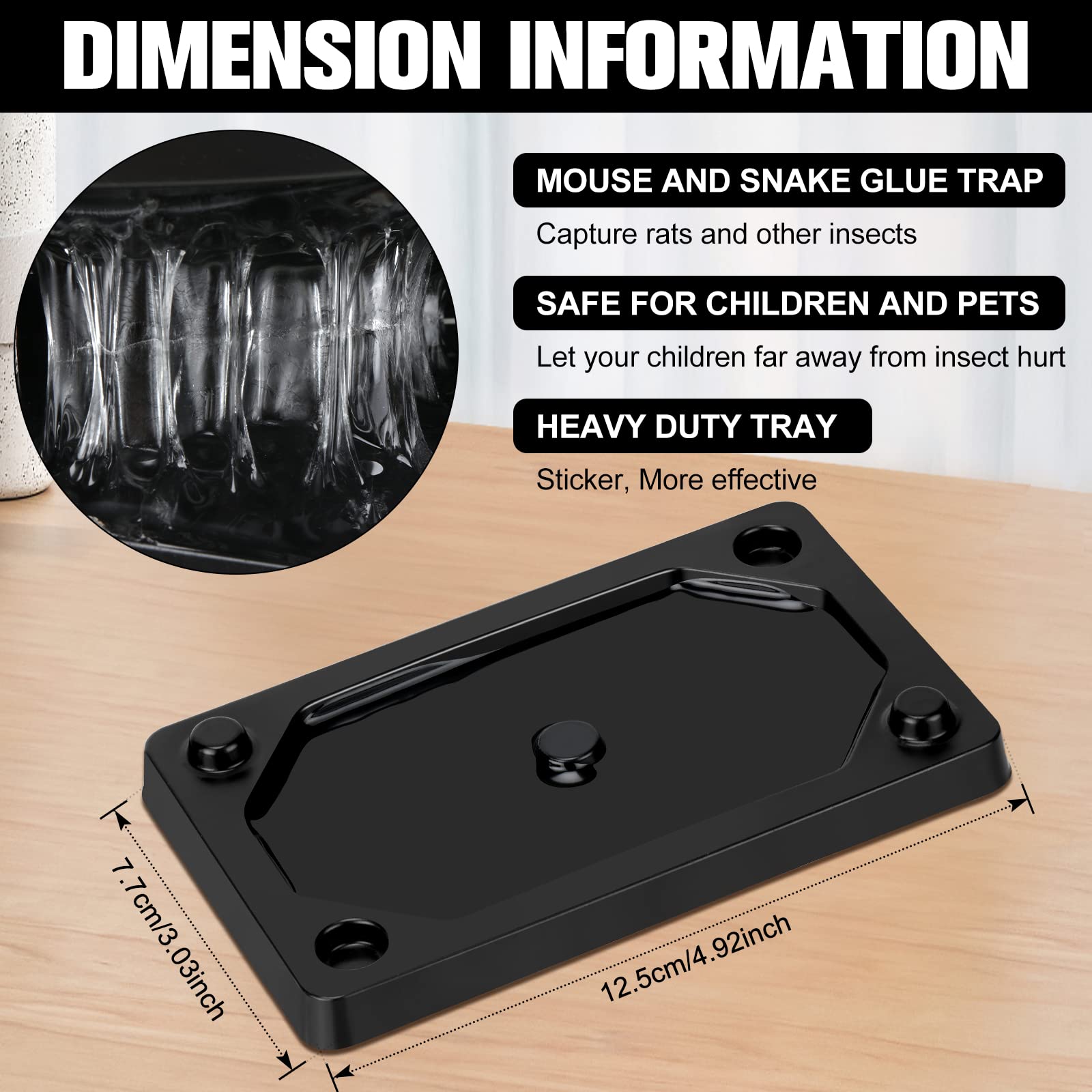 Qualirey sticky glue trap close-up showing strong adhesive for rodents
