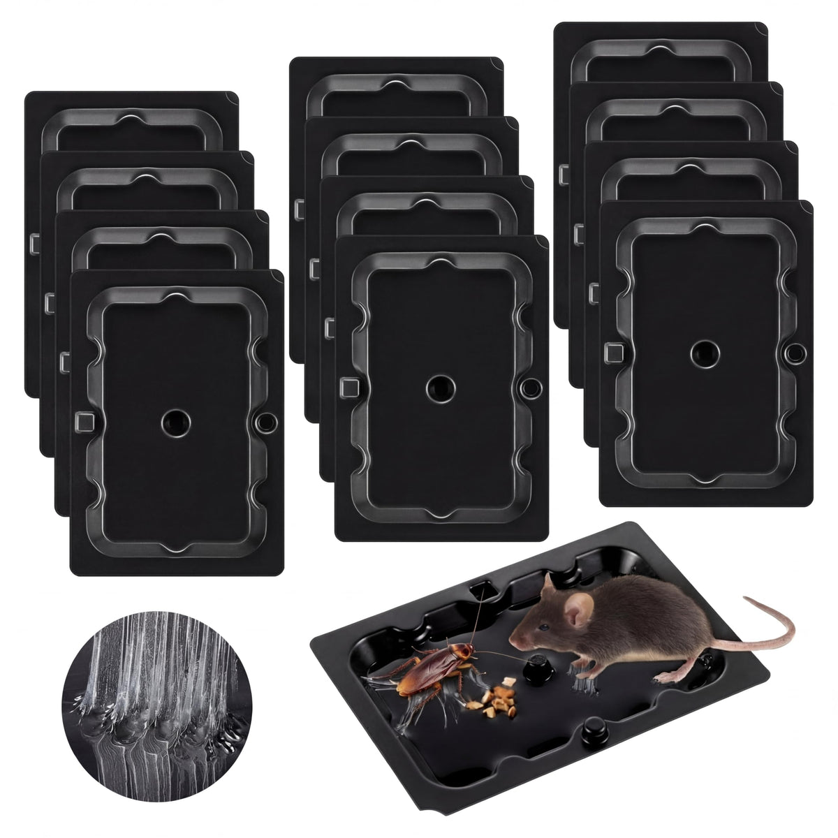 Qualirey sticky mouse trap pack in an interior setting for safe indoor pest control
