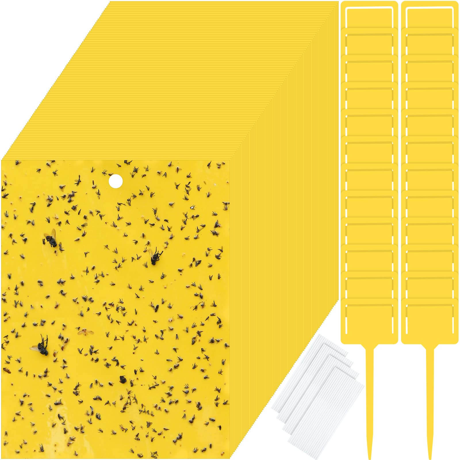 Qualirey sticky traps gnats yellow double-sided for broader pest capture.