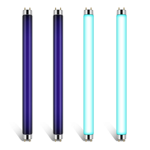Qualirey T8 bug zapper bulb 13-inch black light attracts flying insects for outdoor spaces.