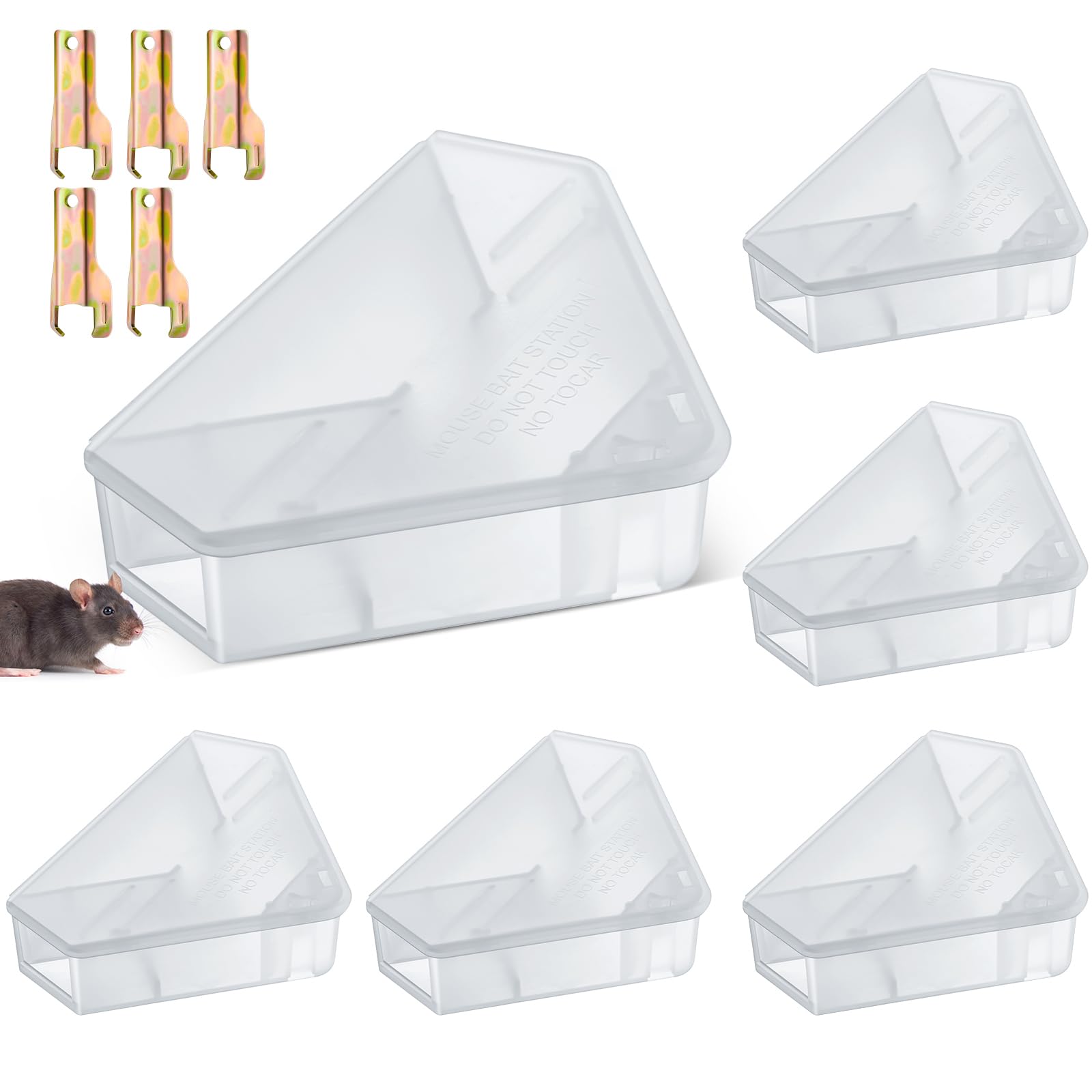 Qualirey triangle mouse station 6-pack for safe pest containment