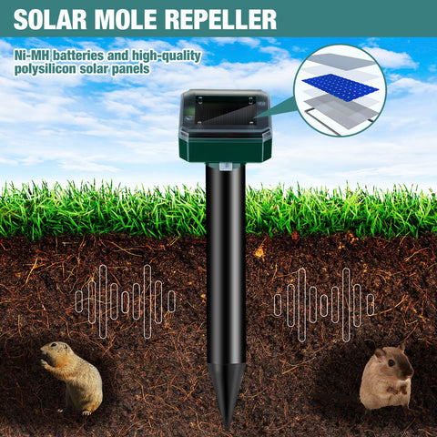 Qualirey ultrasonic pulse deters moles through earth-friendly vibrations