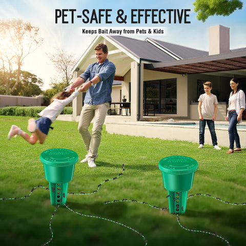 Qualirey UV-resistant plastic housing protects bait from sun and dust for longer use.