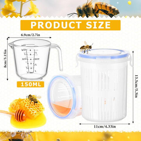 Measuring cup designed for mite collection and counting in a compact kit.
