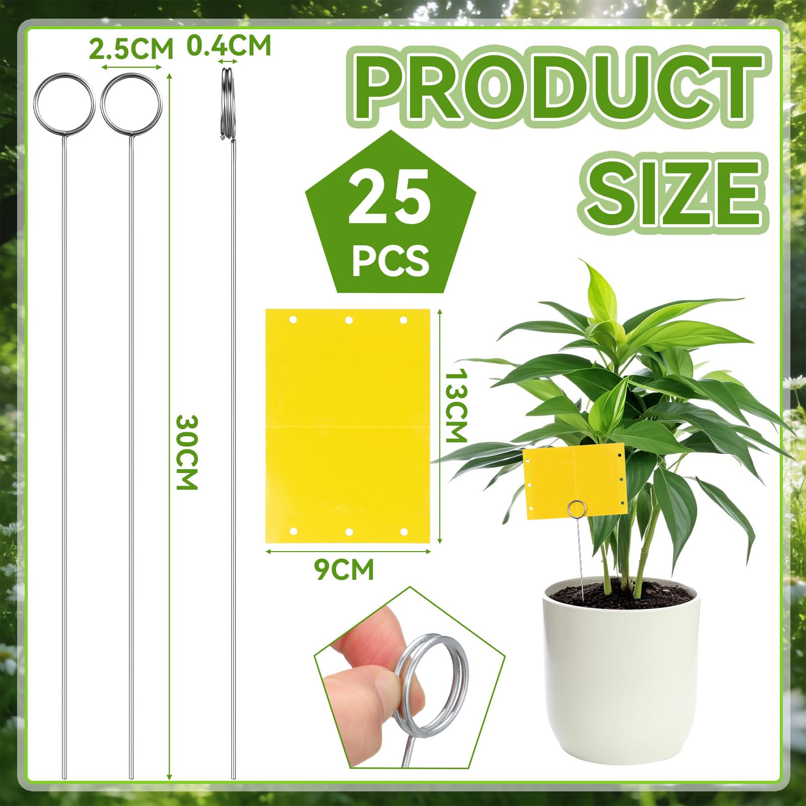 Qualirey wire holder 30cm keeps traps positioned above plants for effective monitoring.