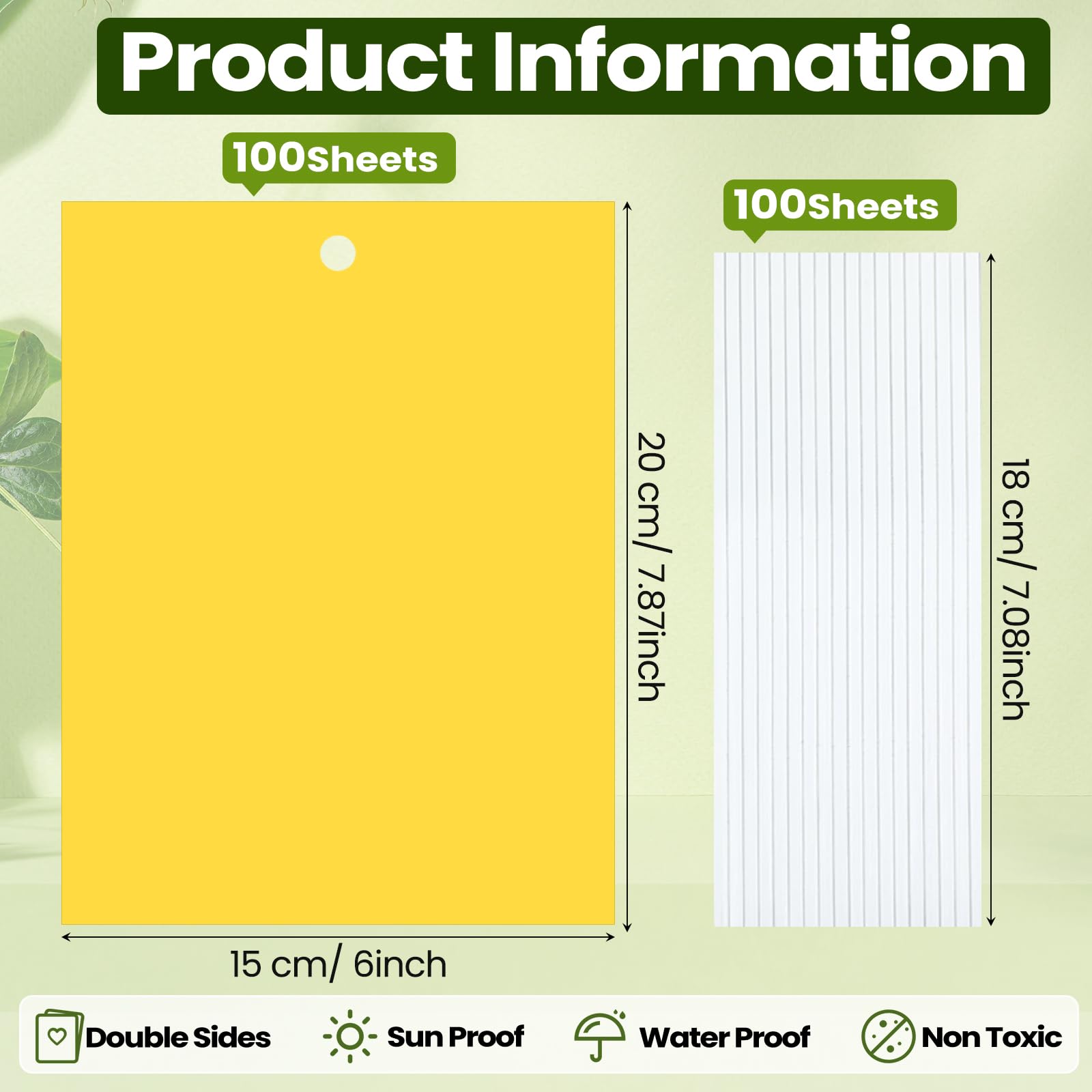 Qualirey yellow sticky traps adhesive surface captures flying pests.