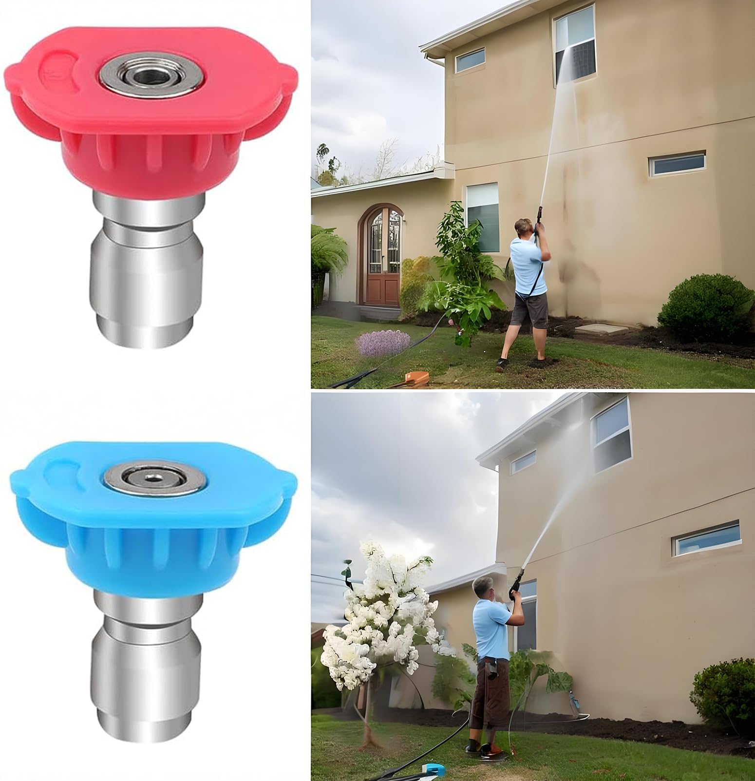 Qualory 25-degree nozzle tip provides broad spray for wide area cleaning