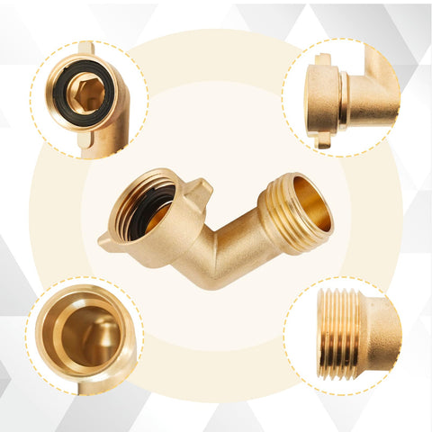 Qualory three-quarter-inch hose elbow simplifies routing water around corners.