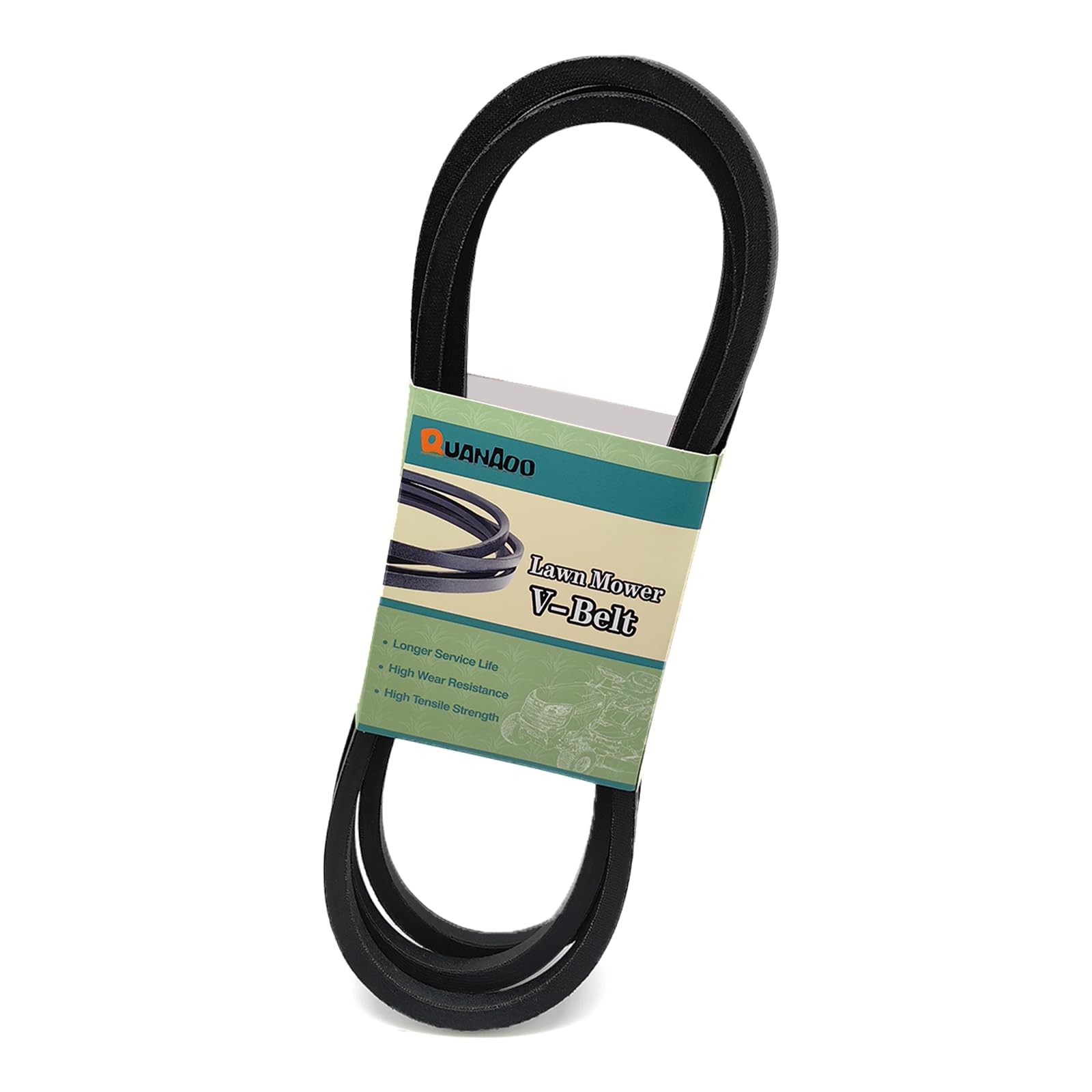 Quanaoo 144959 deck belt closeup showing durable construction for lasting mower performance