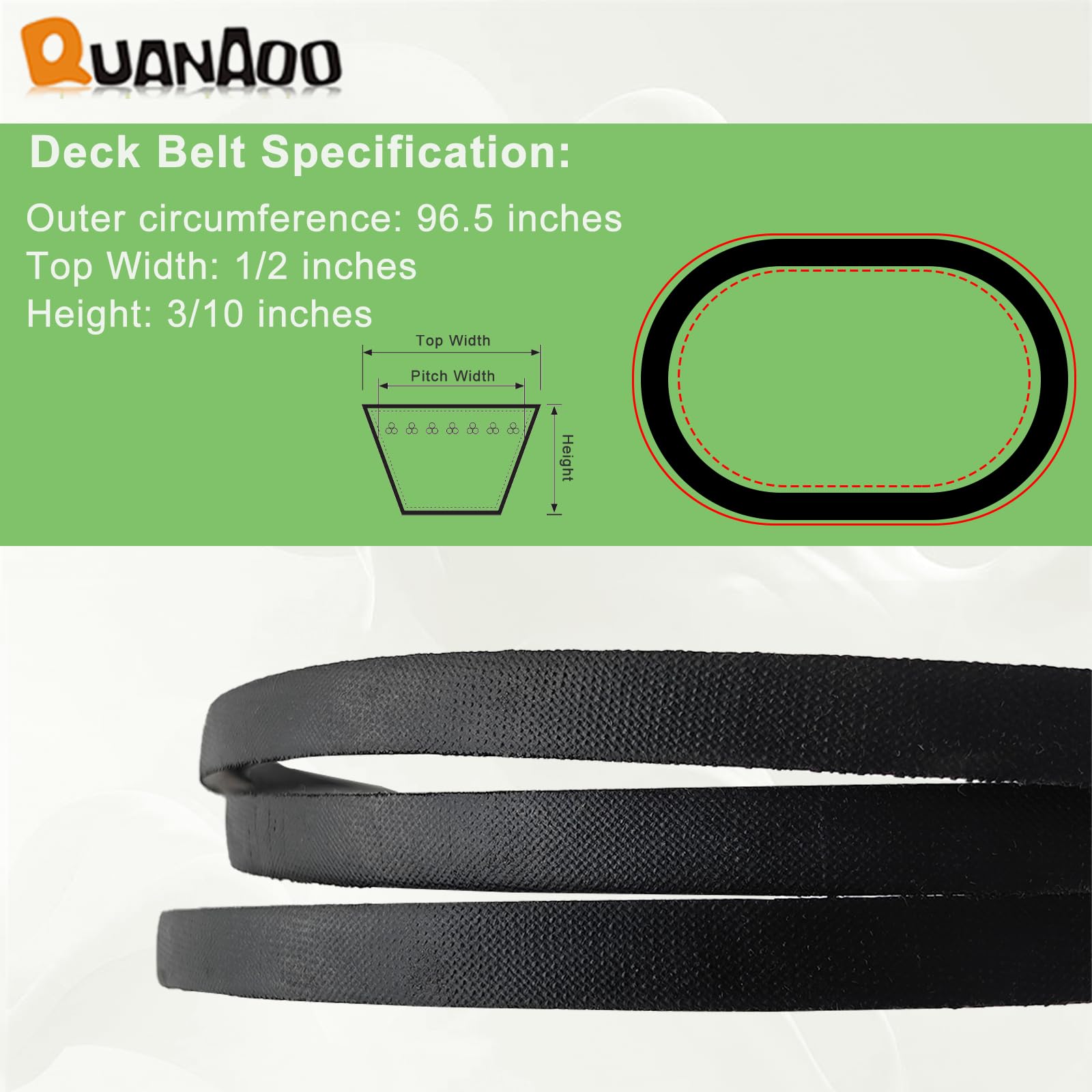 Quanaoo 954-04060C deck belt installation guide view for quick fit