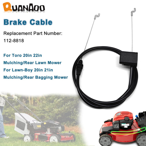 Quanaoo brake cable 112-8818 on mulching rear mower offers easy replacement.