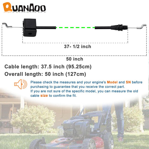 Quanaoo 112-8818 brake cable for Toro 22in mower enables responsive brake control.