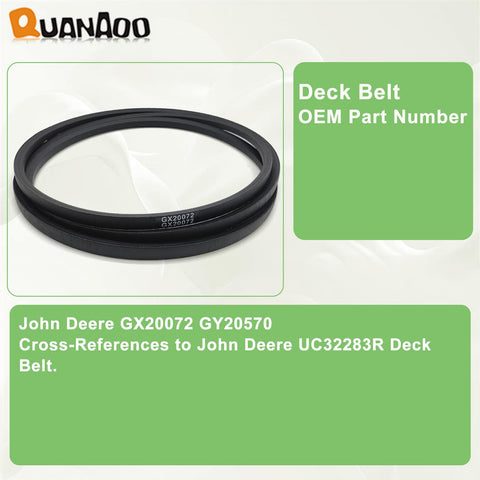 Quanaoo GX20072 deck belt connection-detail aids smooth installation