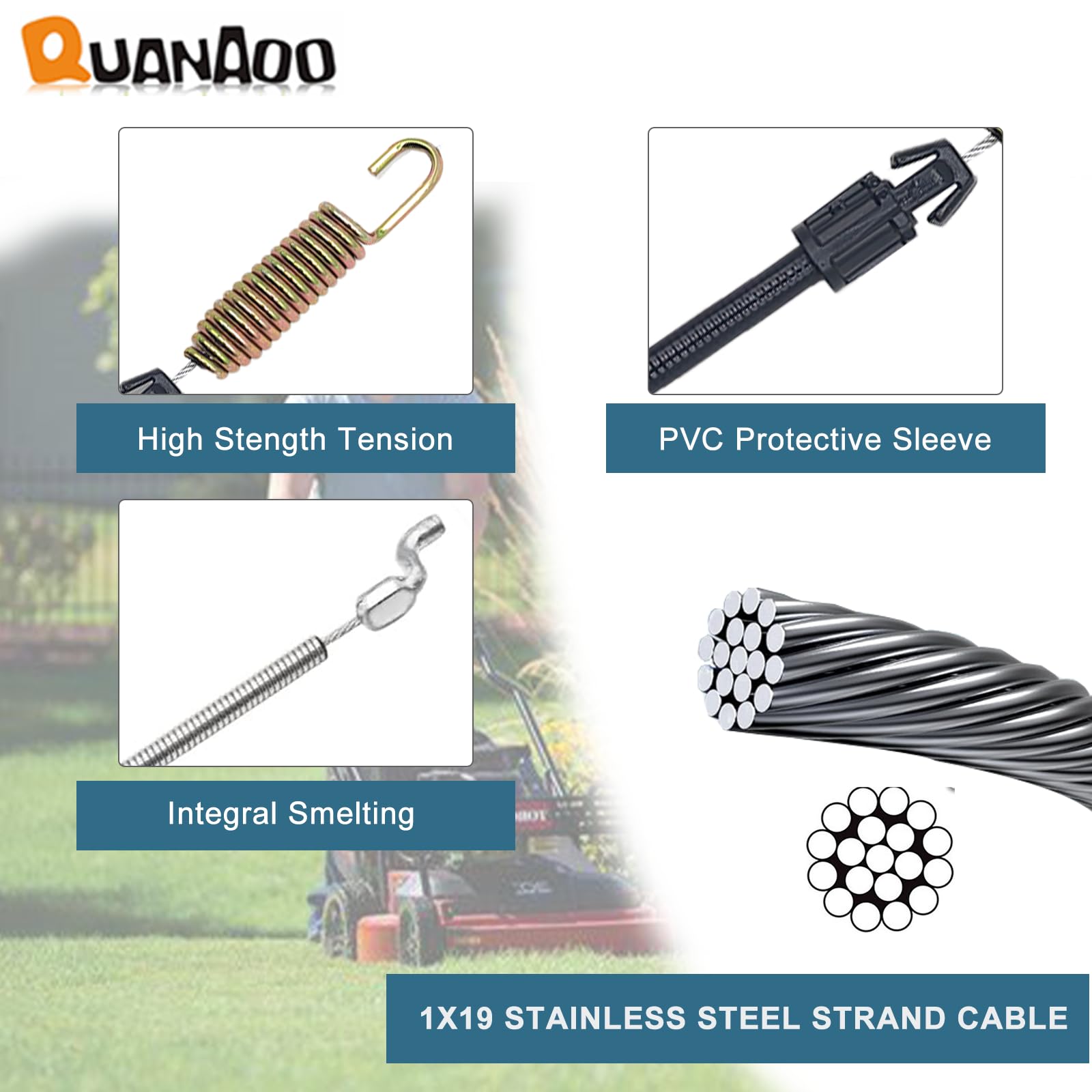 Quanaoo traction cable in packaging highlights model compatibility.