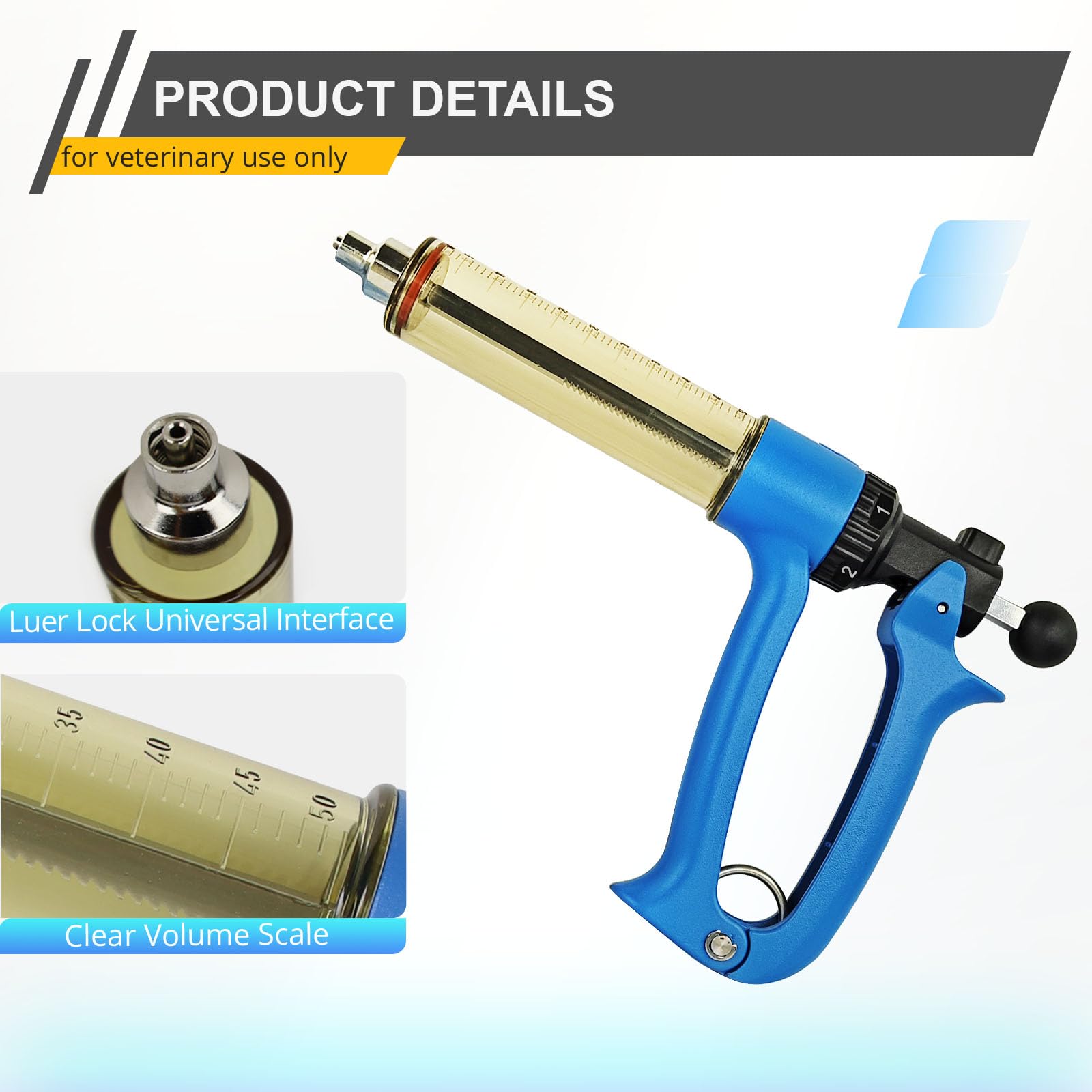 QUANSUPPLY 50ML syringe features ergonomic grip for comfortable long sessions.