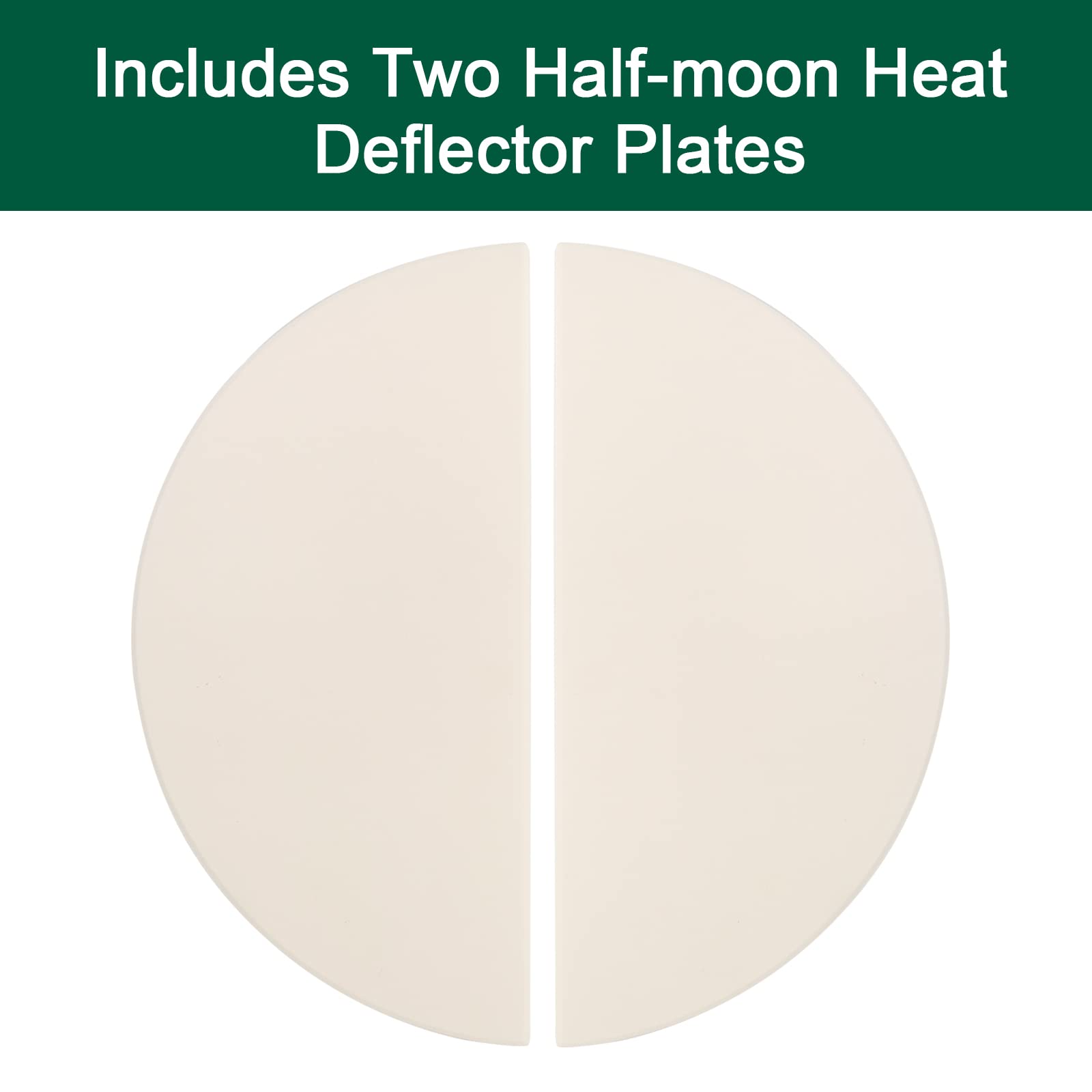 Quantfire half-moon deflector on Kamado Joe Classic II delivering steady heat circulation