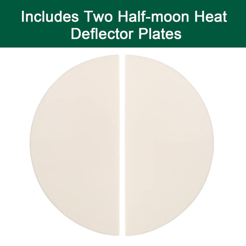 Quantfire half-moon deflector on Kamado Joe Classic II delivering steady heat circulation