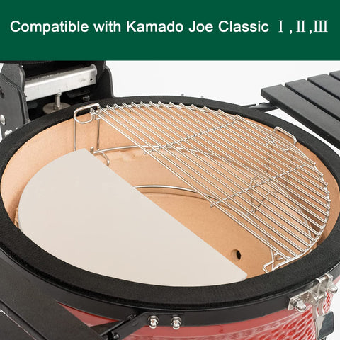 Quantfire half-moon deflector on Kamado Joe Classic III for versatile baking