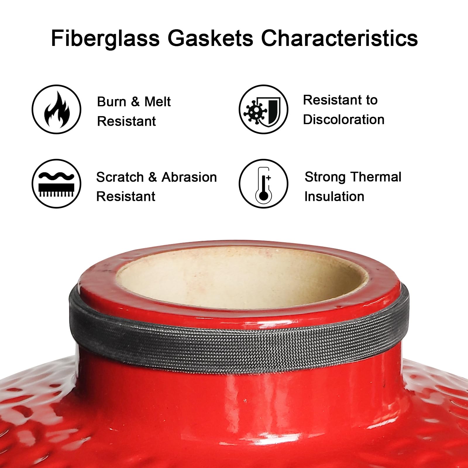 Quantfire Kamado Joe Big Joe chimney gasket minimizes smoke leakage for stable temperatures.