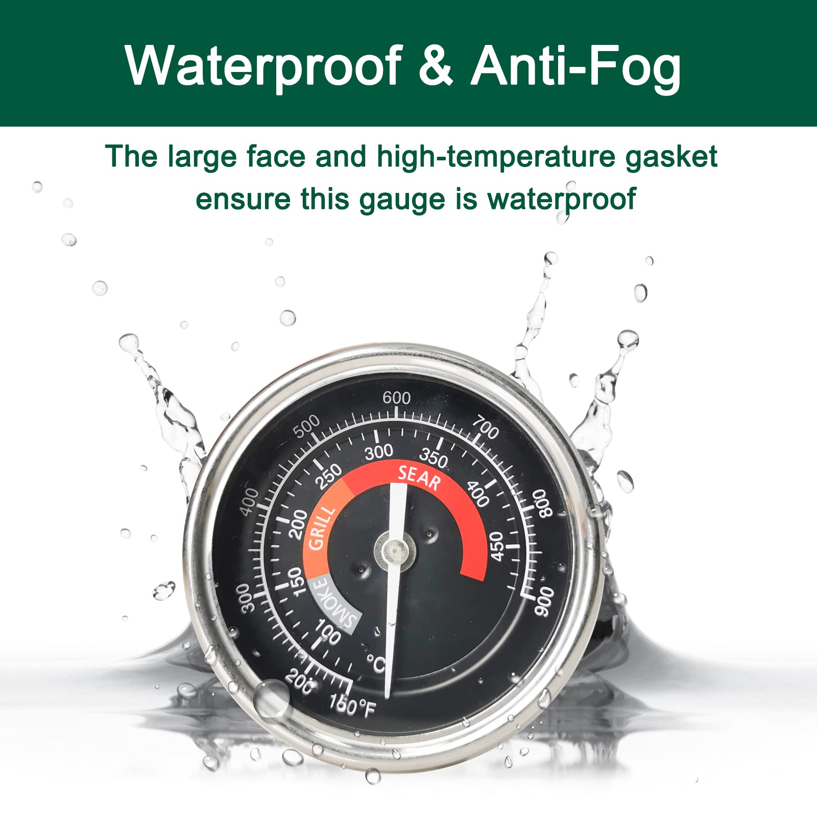 Quantfire thermometer showing easy installation with a wing nut for quick setup.