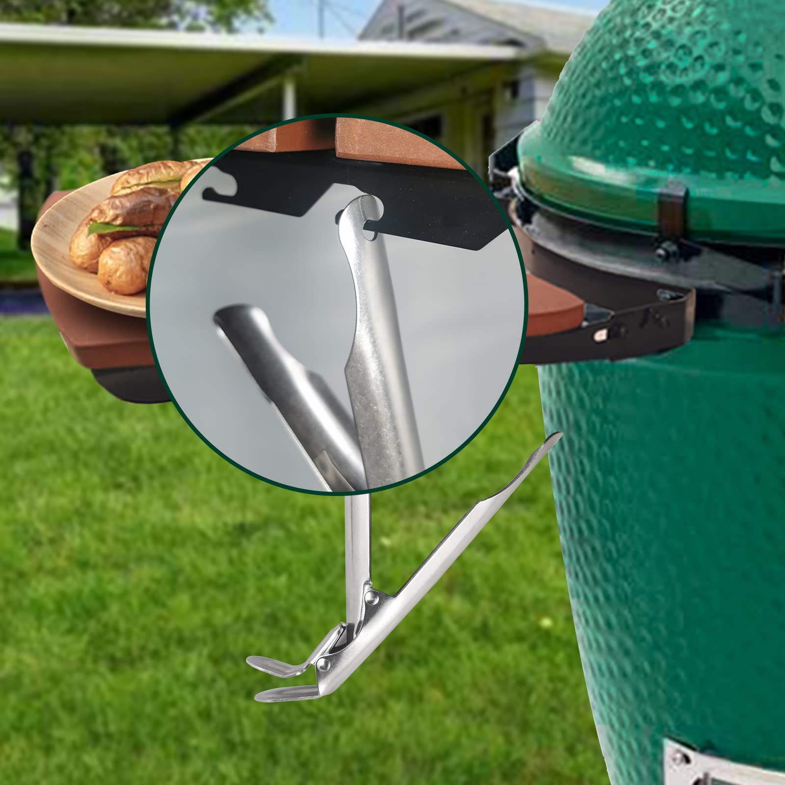 Quantfire Weber Primo Kamado Joe lifter supports multi-brand grill tasks
