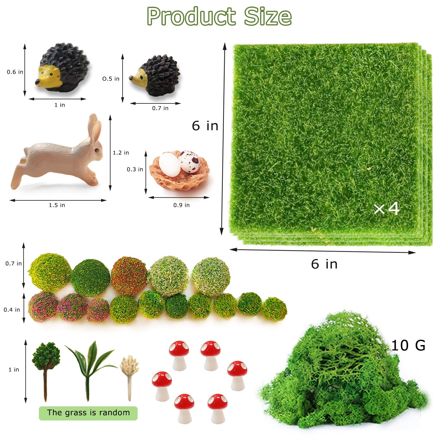 QuarenDen fairy garden moss provides soft, realistic ground cover for dollhouse landscapes.