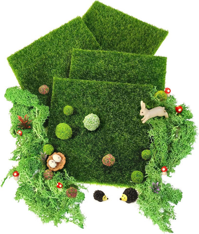 QuarenDen 6x6 inch miniature garden grass, durable and easy to customize for fairy scenes.