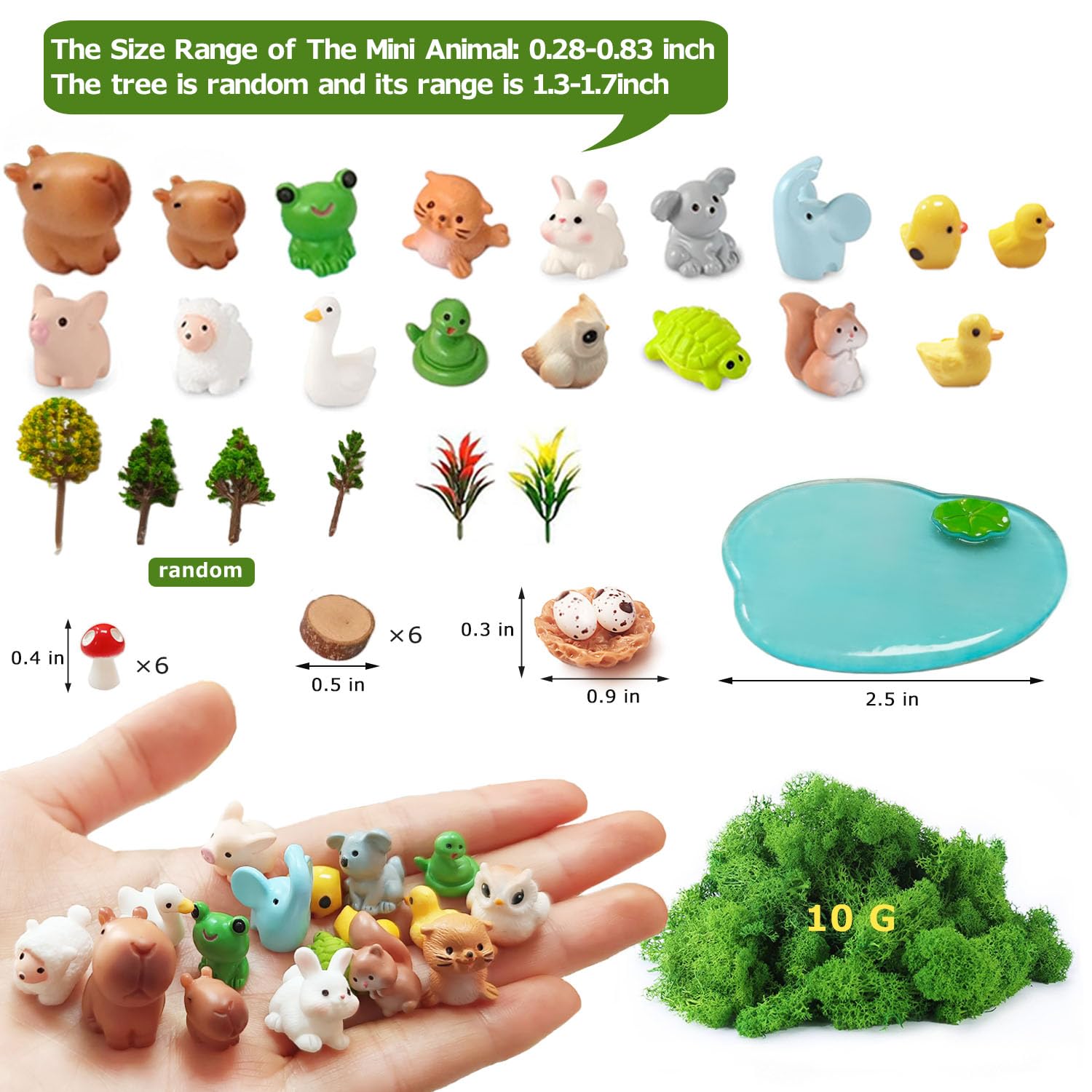 QuarenDen plastic trees and moss add realistic micro landscape scenery