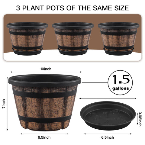 Quarut 10-inch pot drainage hole saucer enables clean water management.