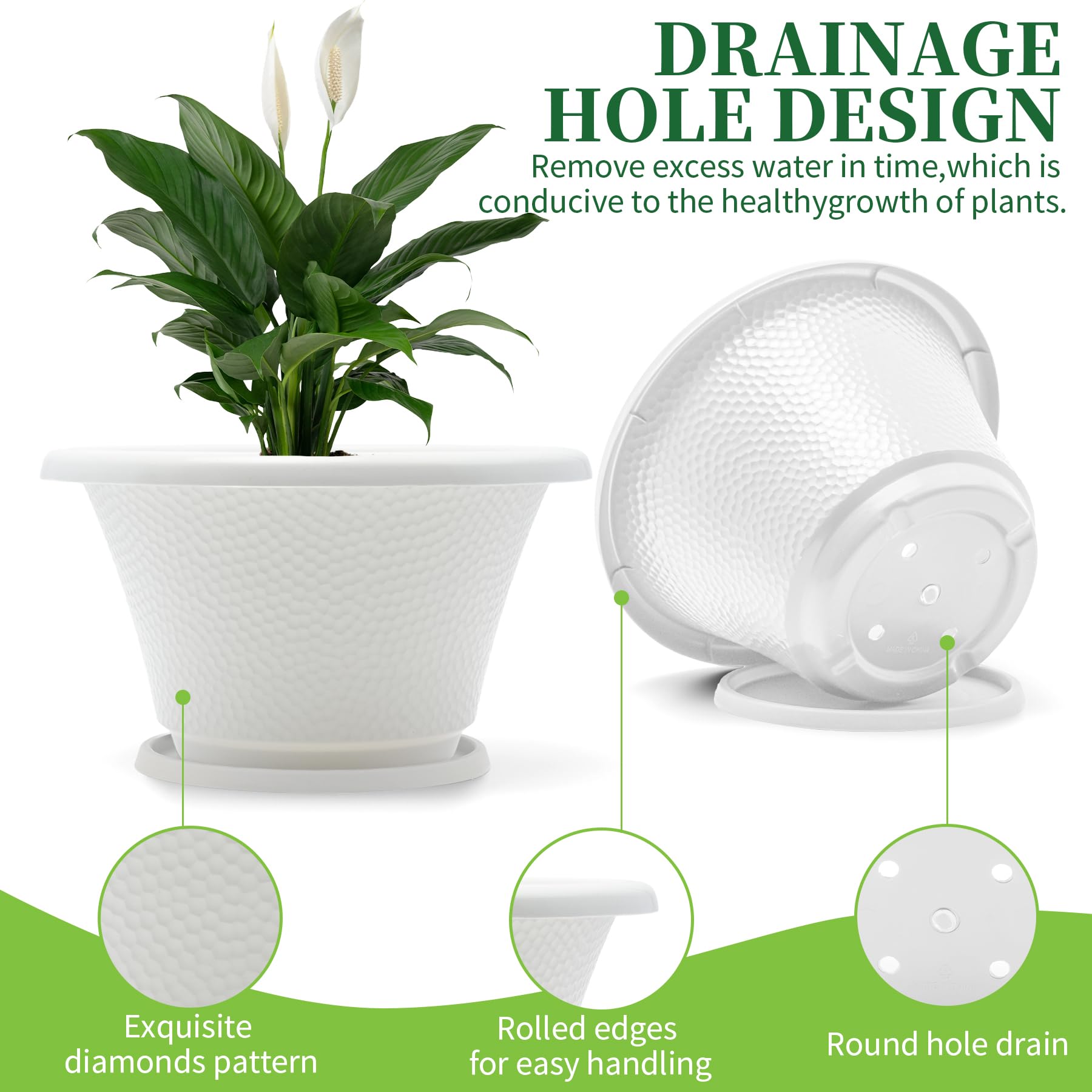 Quarut blue green planter suitable for indoor outdoor use with UV resistance.