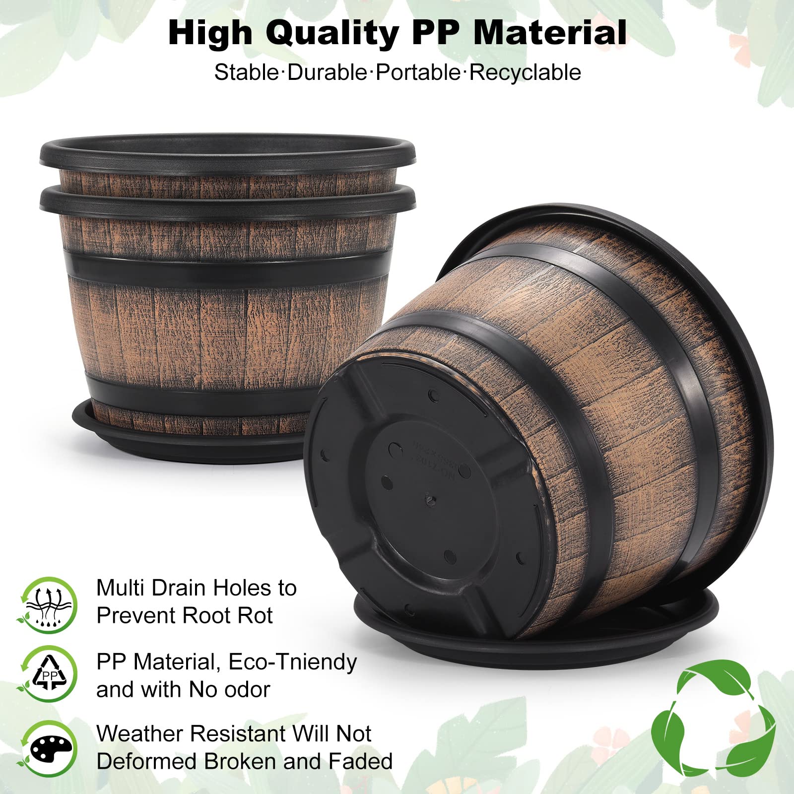 Quarut 5-gallon capacity planter is ideal for larger indoor plants.