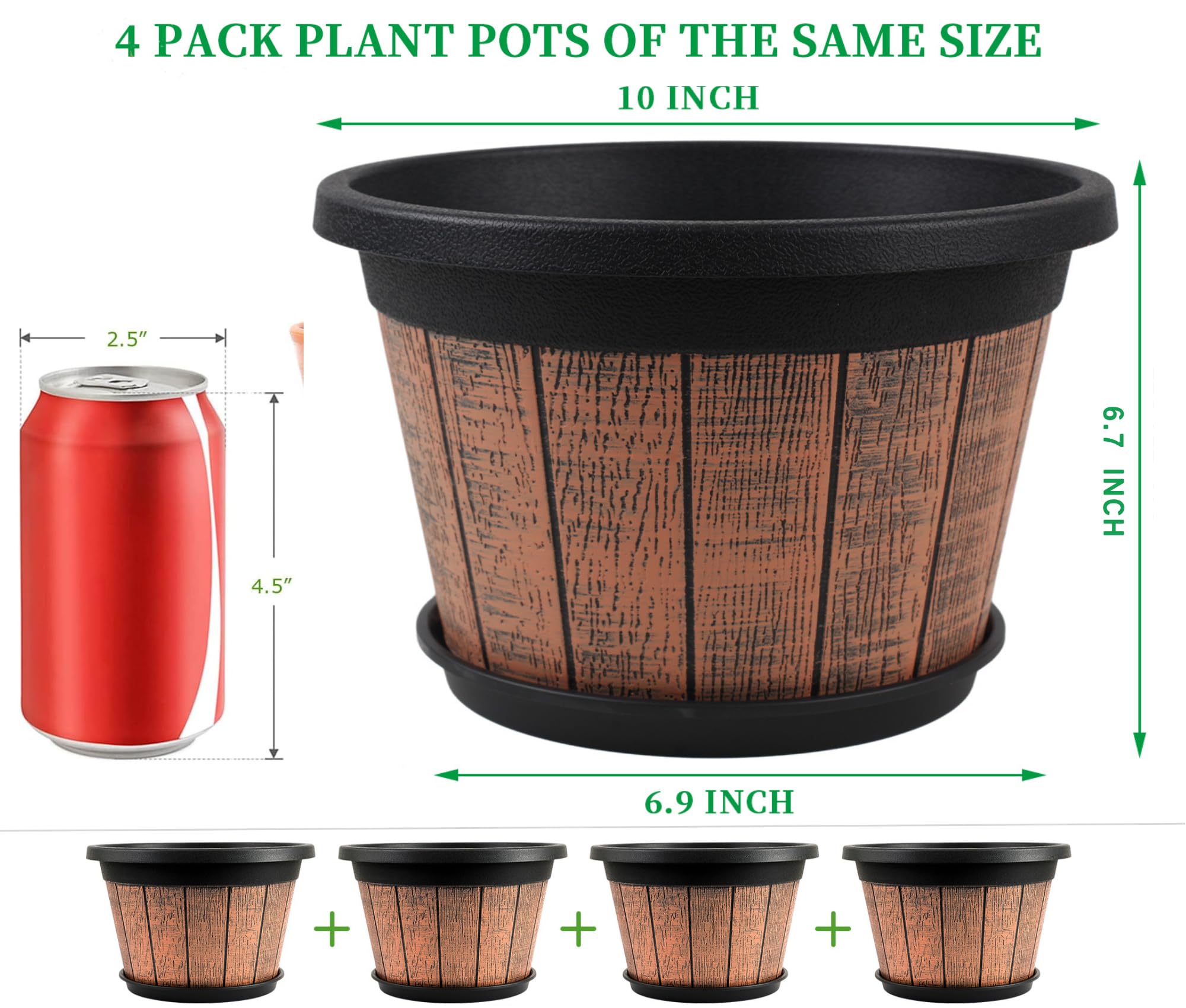 Quarut vintage whiskey-barrel planters add retro charm to home decor.