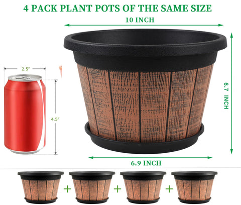 Quarut vintage whiskey-barrel planters add retro charm to home decor.