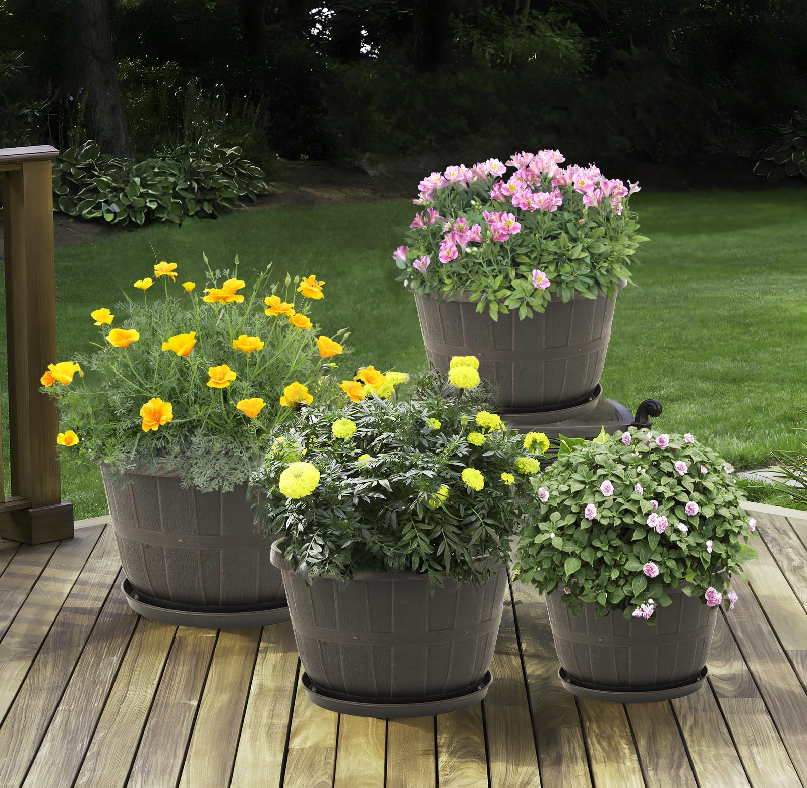 Quarut weather-resistant plastic pot 10in ready for all seasons