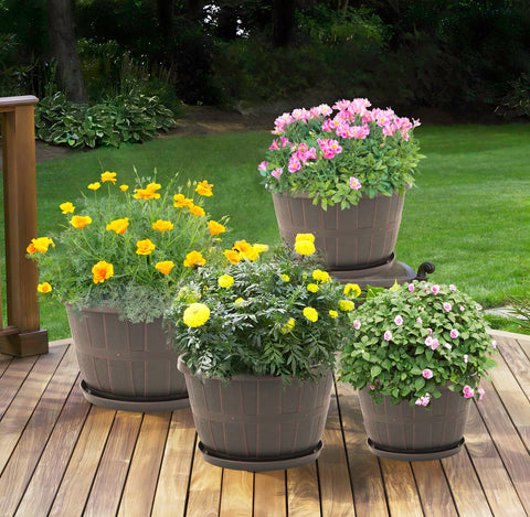 Quarut weather-resistant plastic pot 10in ready for all seasons