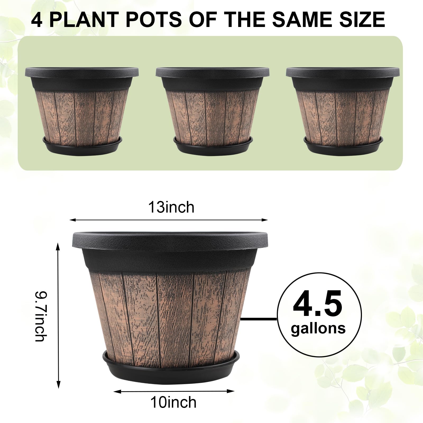 Quarut wine barrel planter bottom 10-inch diameter for stable placement.
