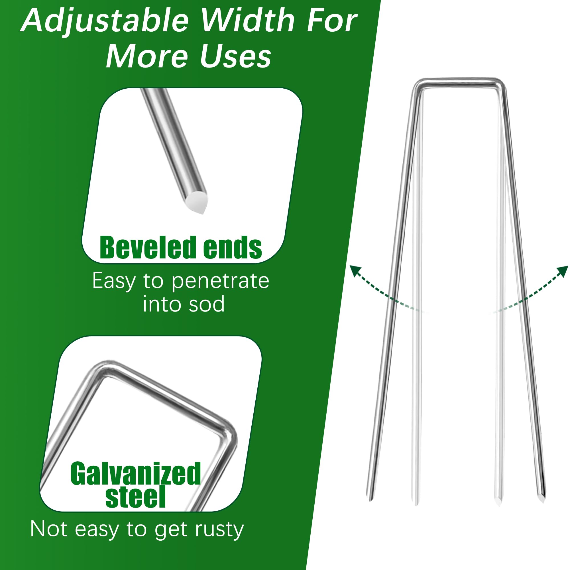 Qucuky beveled end penetrates soil and barrier materials easily