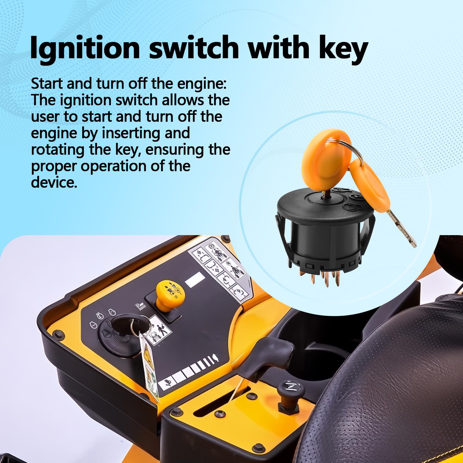 Quealzara ignition switch shown for Cub Cadet ZT series compatibility