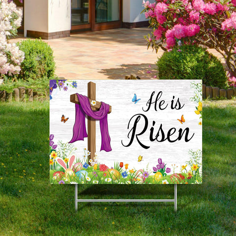 Queekay yard sign with stake demonstrates quick, secure installation.