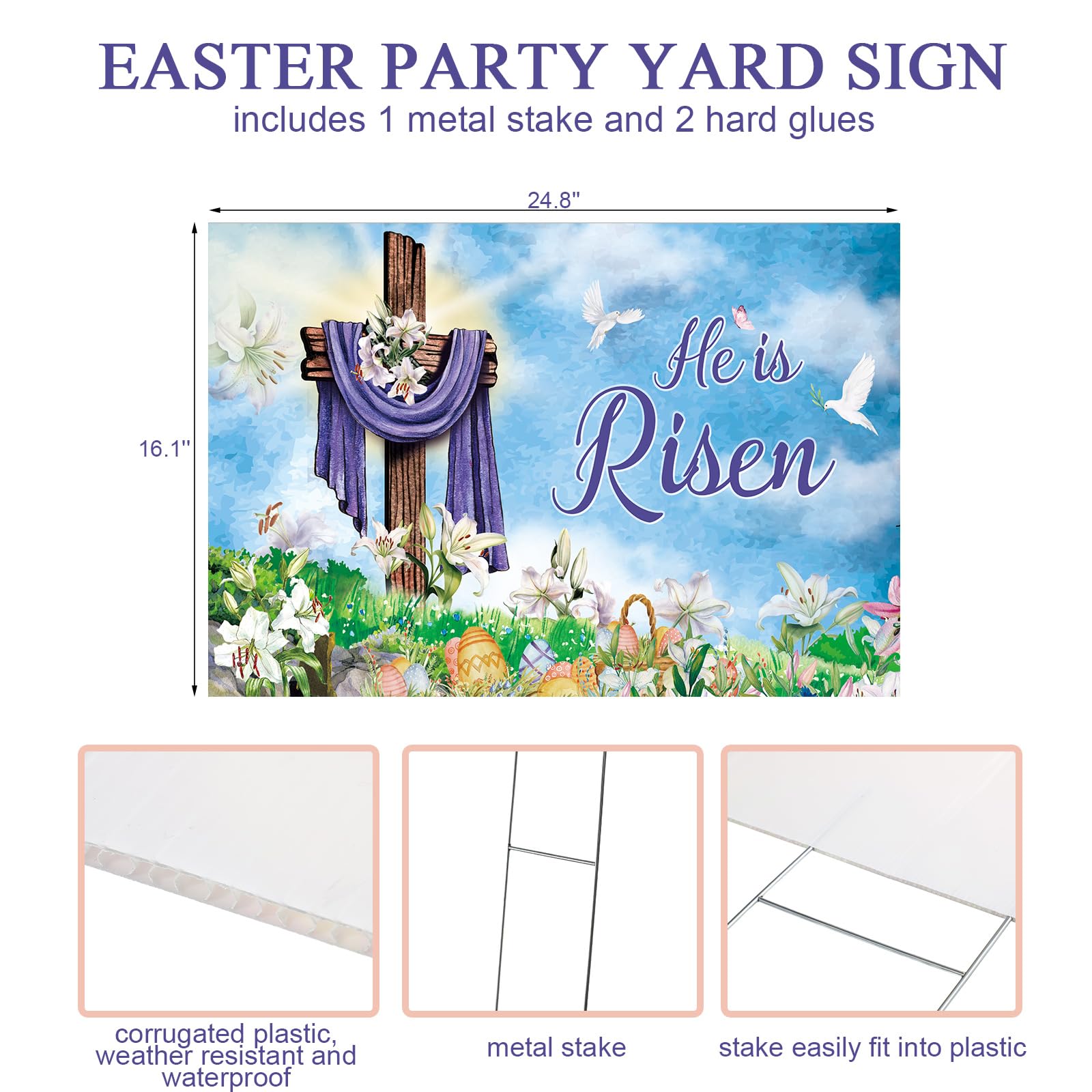 Queekay yard sign with metal stake for quick installation in your garden