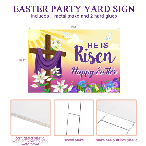 Queekay easter yard stake with metal stand simplifies stable outdoor setup.