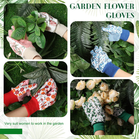 Queekay floral garden gloves compact storage design fits in a small space