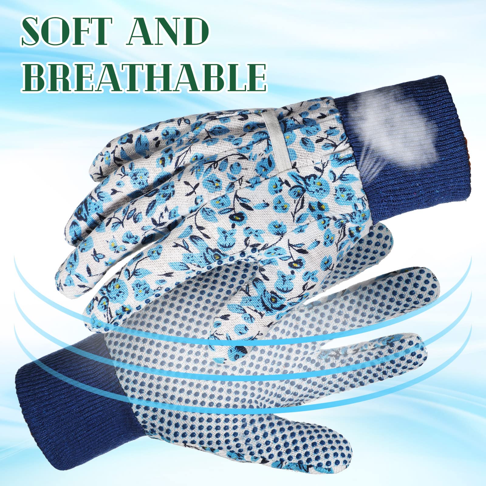 Queekay floral garden gloves with elastic back for flexible wear