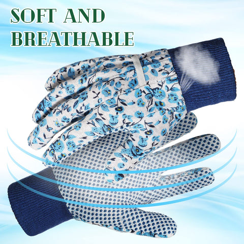 Queekay floral garden gloves with elastic back for flexible wear