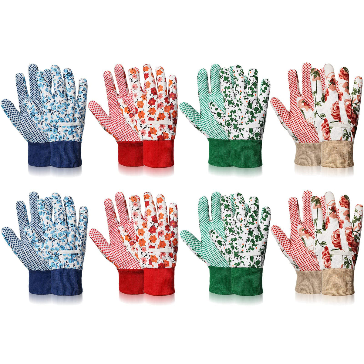Queekay floral garden gloves for women, front view, comfortable fit for everyday gardening