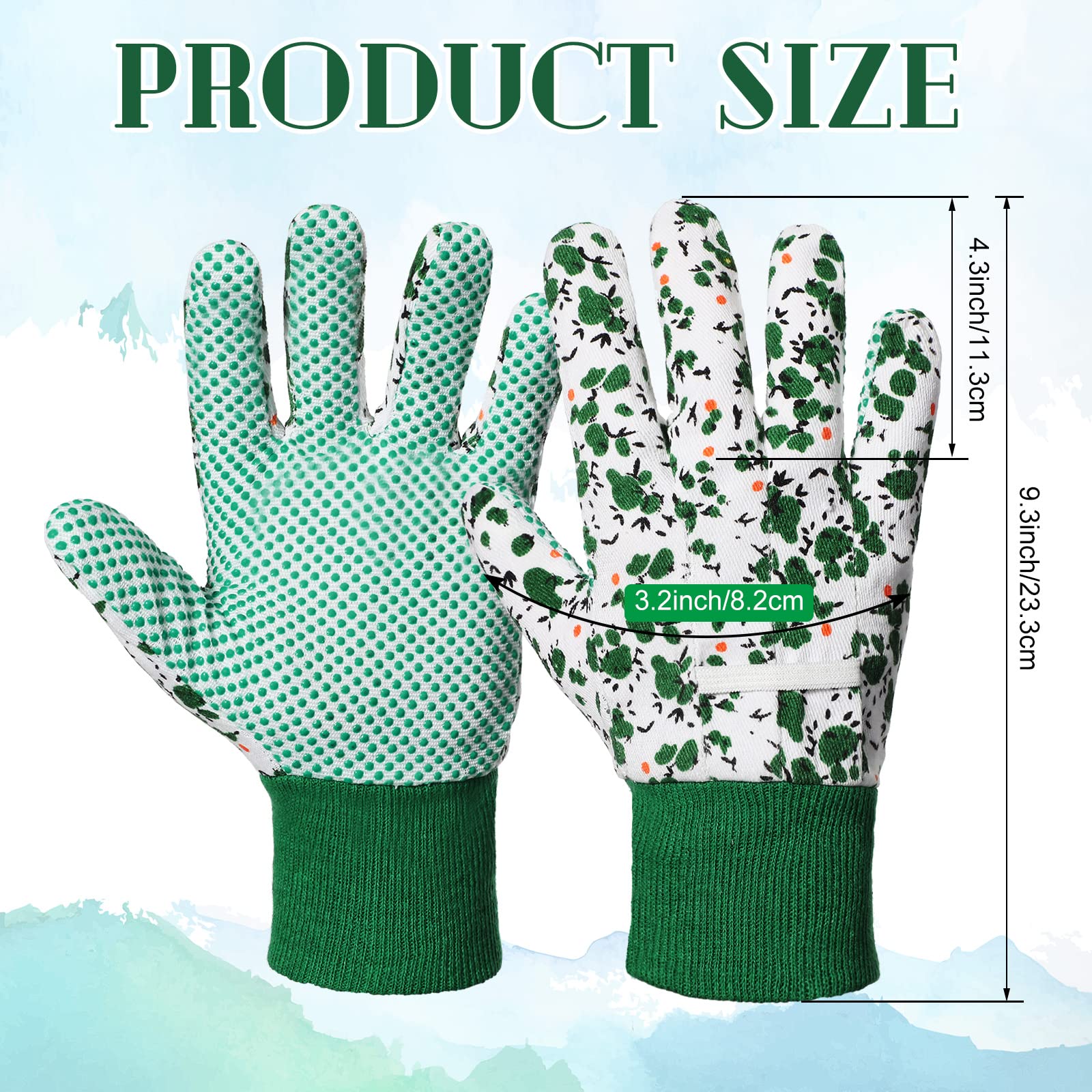 Queekay floral garden gloves with palm dots grip for secure handling