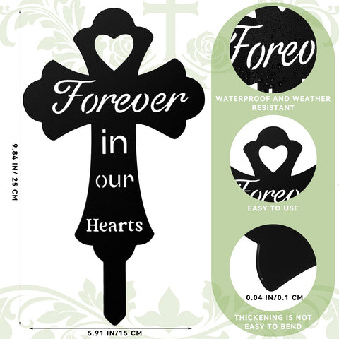 Queekay metal grave marker durable stake survives wind and rain.
