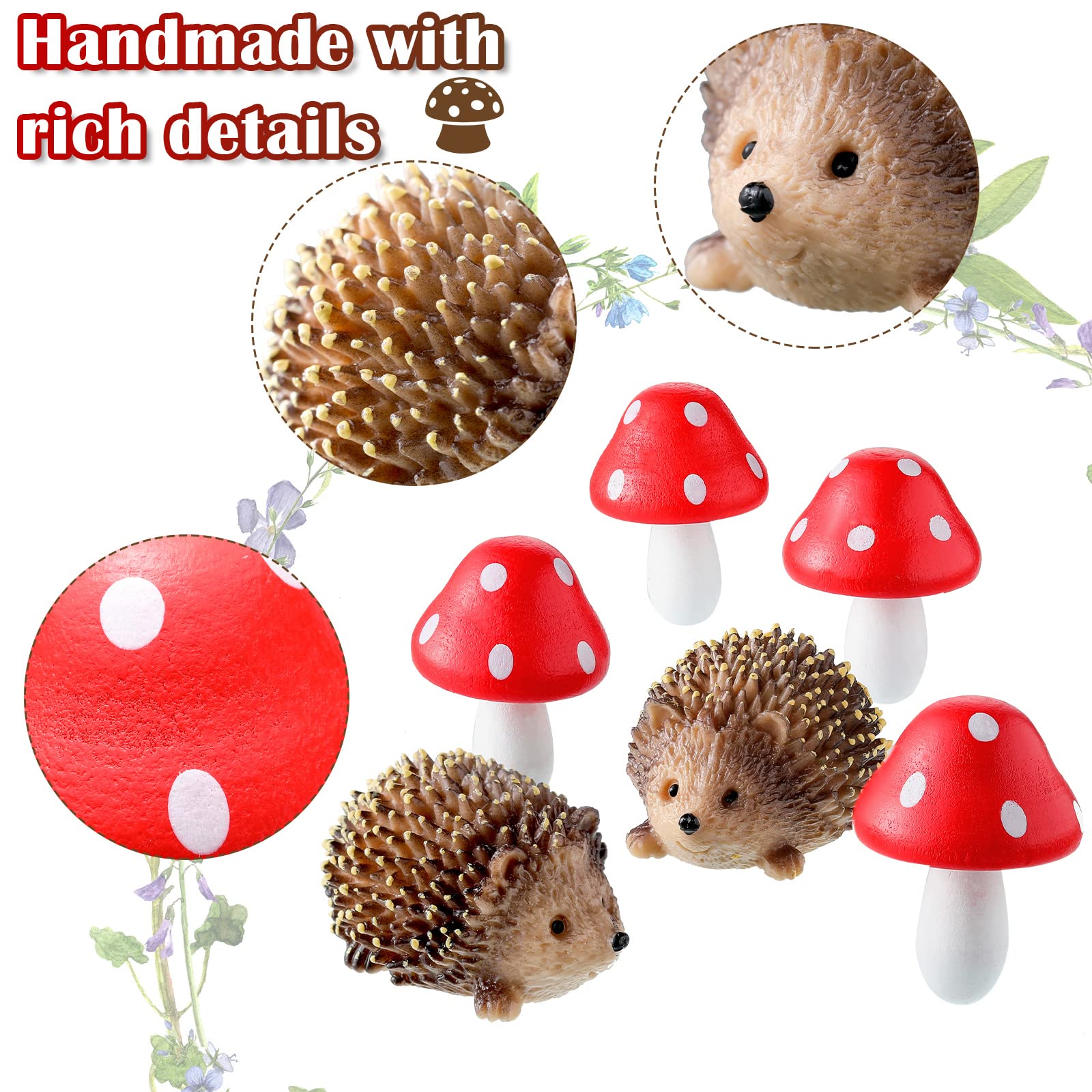 Queekay wood mushroom red 1 adds color to fairy gardens