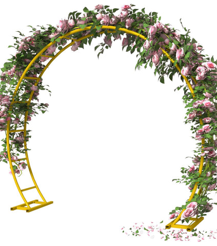 Queension metal arch backdrop stand, 8ft by 7ft, ideal for spacious ceremony backdrops.