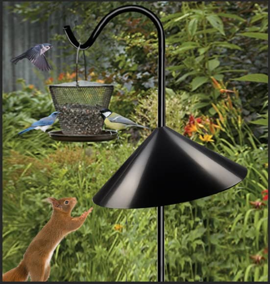 Queension slippery-surface baffle causes climbing animals to slide away.